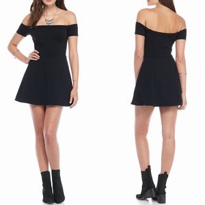 Free People Black Mambo Off Shoulder Mini Dress